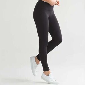 H Halston Women Ribbed Black Leggings M/L Spandex